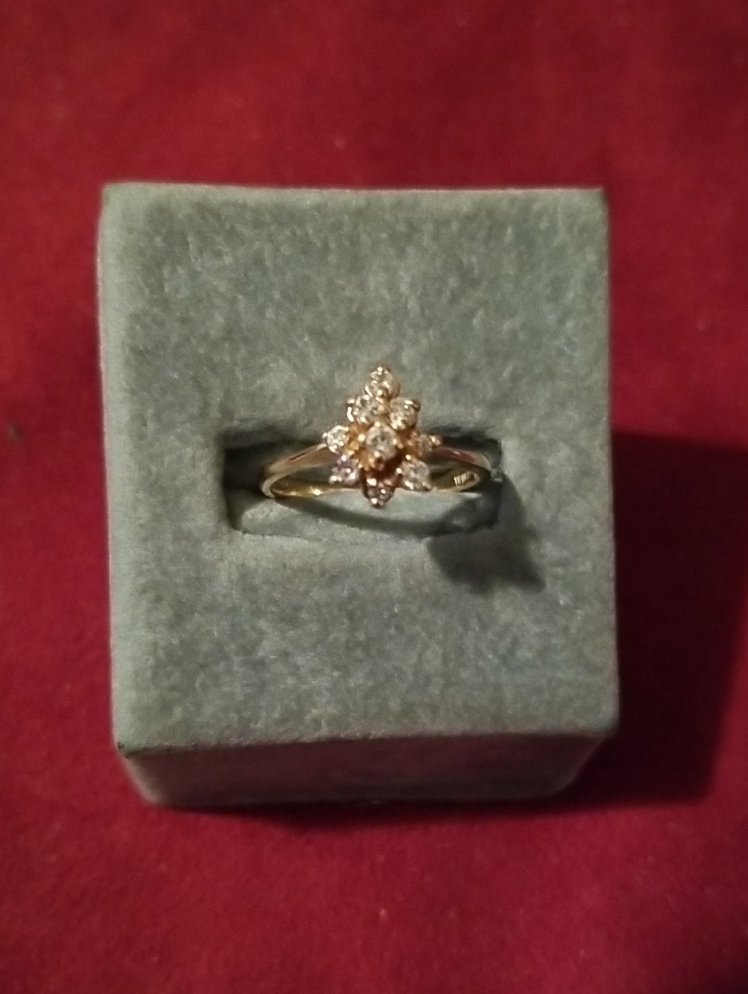 Trubrite 14k Yellow Gold Diamond Flower Cluster Ring